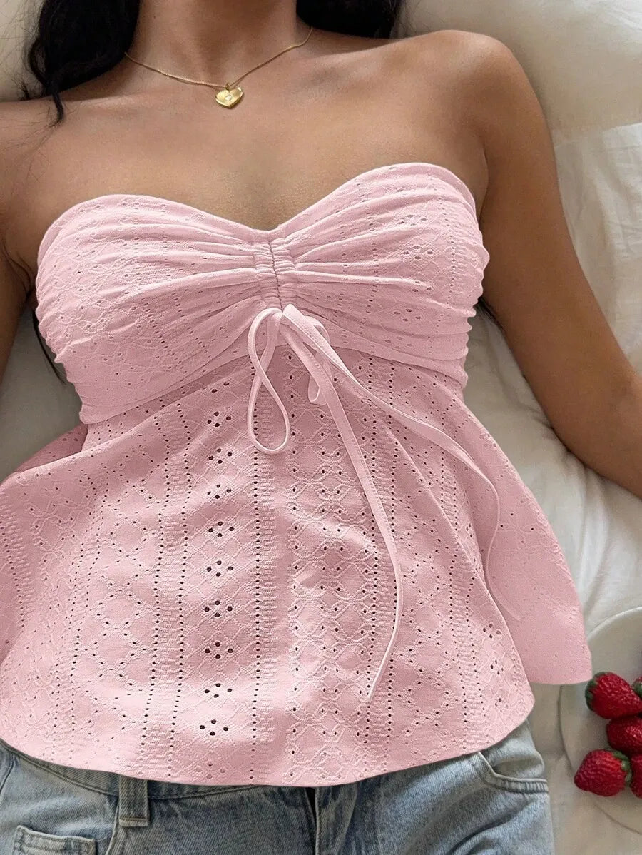 Women's Mustard Yellow Knit Bandeau Tube Top – Casual Strapless Summer Crop Top for Beach, Vacation, Layering & Everyday Outfits