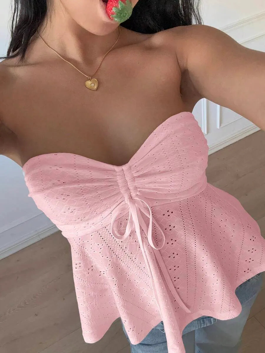 Women's Mustard Yellow Knit Bandeau Tube Top – Casual Strapless Summer Crop Top for Beach, Vacation, Layering & Everyday Outfits