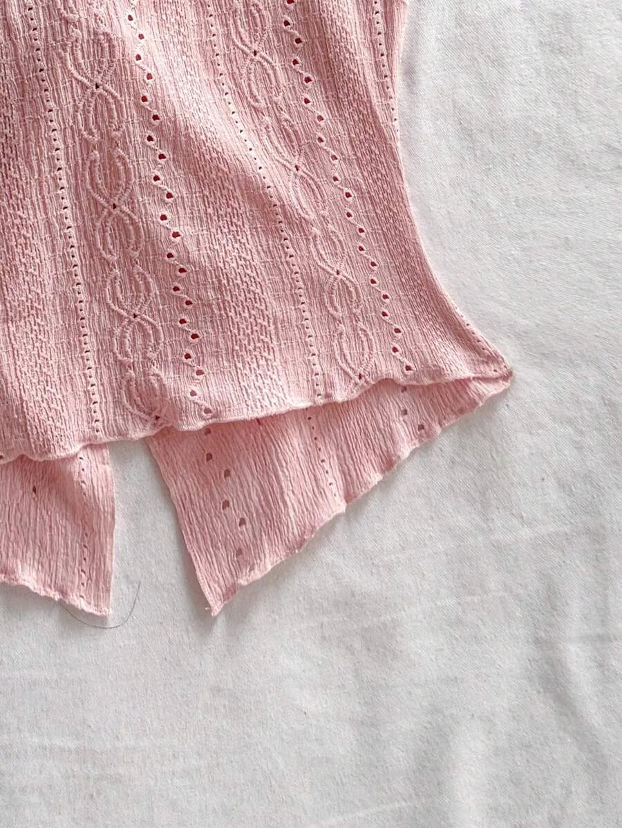 Women's Sexy Halter Neck Open Back Tank Top – Fashionable Tie Knot Hem Detail, Sleeveless Slit Design for Summer Parties, Beach Days & Casual Chic Outfits