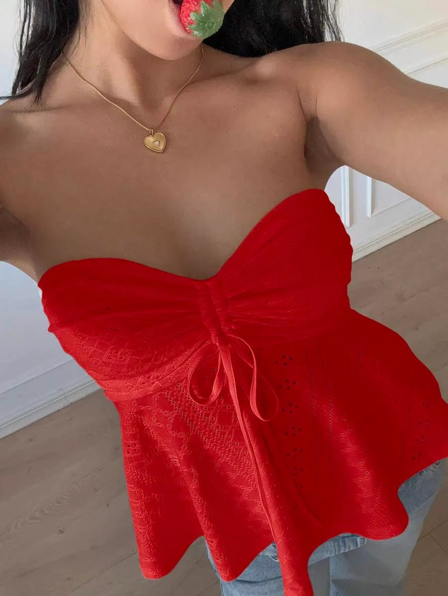 Women's Mustard Yellow Knit Bandeau Tube Top – Casual Strapless Summer Crop Top for Beach, Vacation, Layering & Everyday Outfits