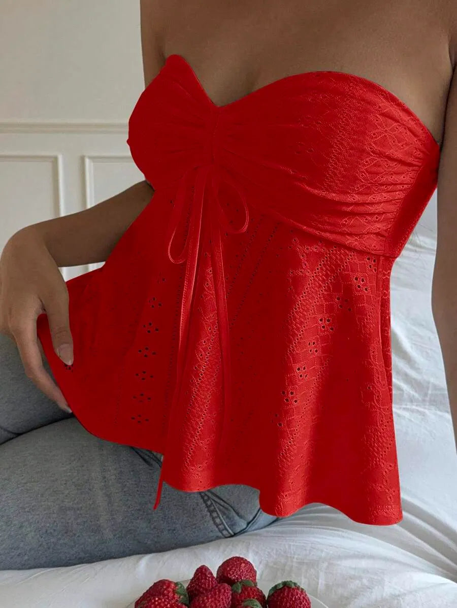 Women's Mustard Yellow Knit Bandeau Tube Top – Casual Strapless Summer Crop Top for Beach, Vacation, Layering & Everyday Outfits