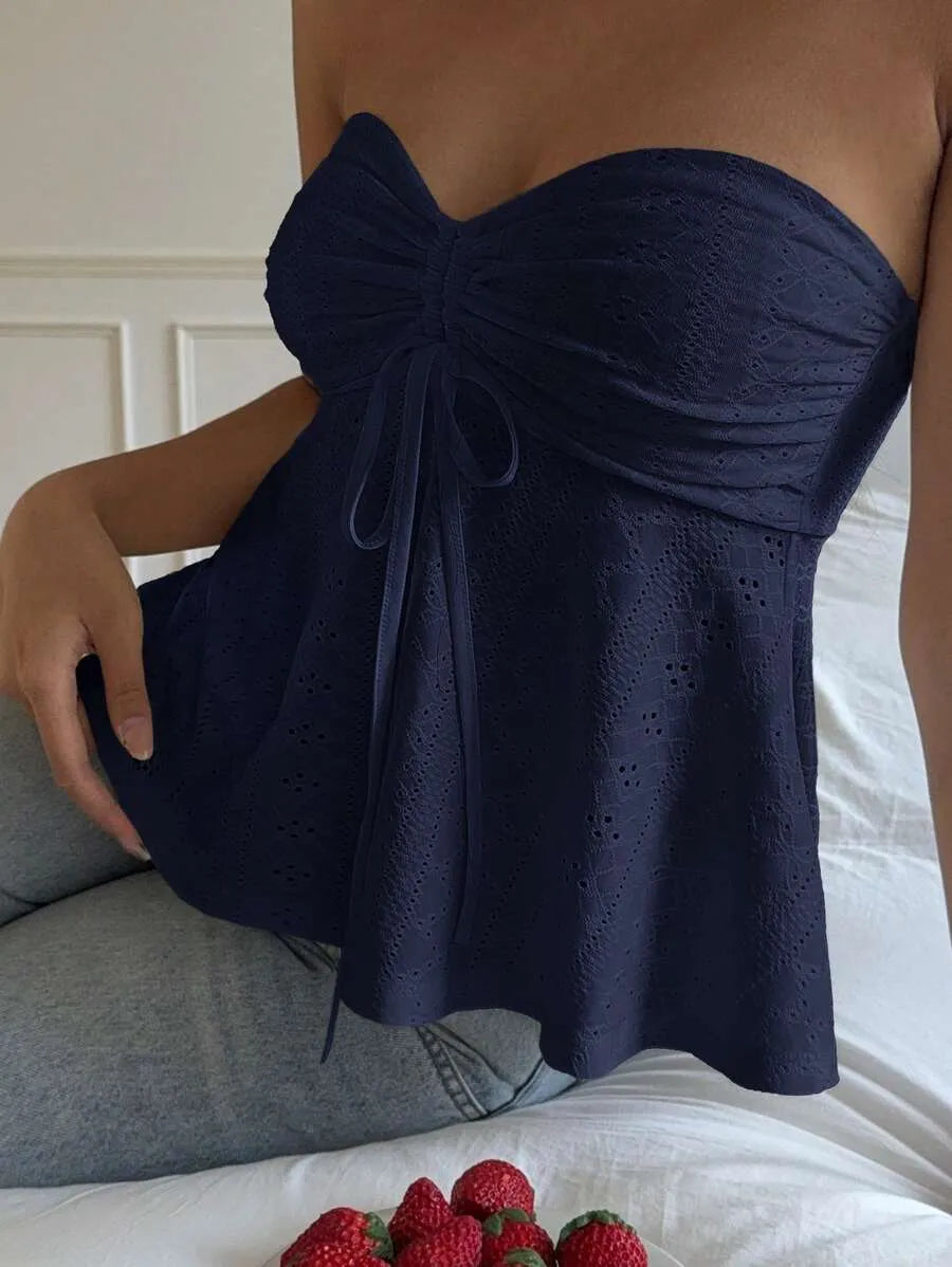 Women's Mustard Yellow Knit Bandeau Tube Top – Casual Strapless Summer Crop Top for Beach, Vacation, Layering & Everyday Outfits