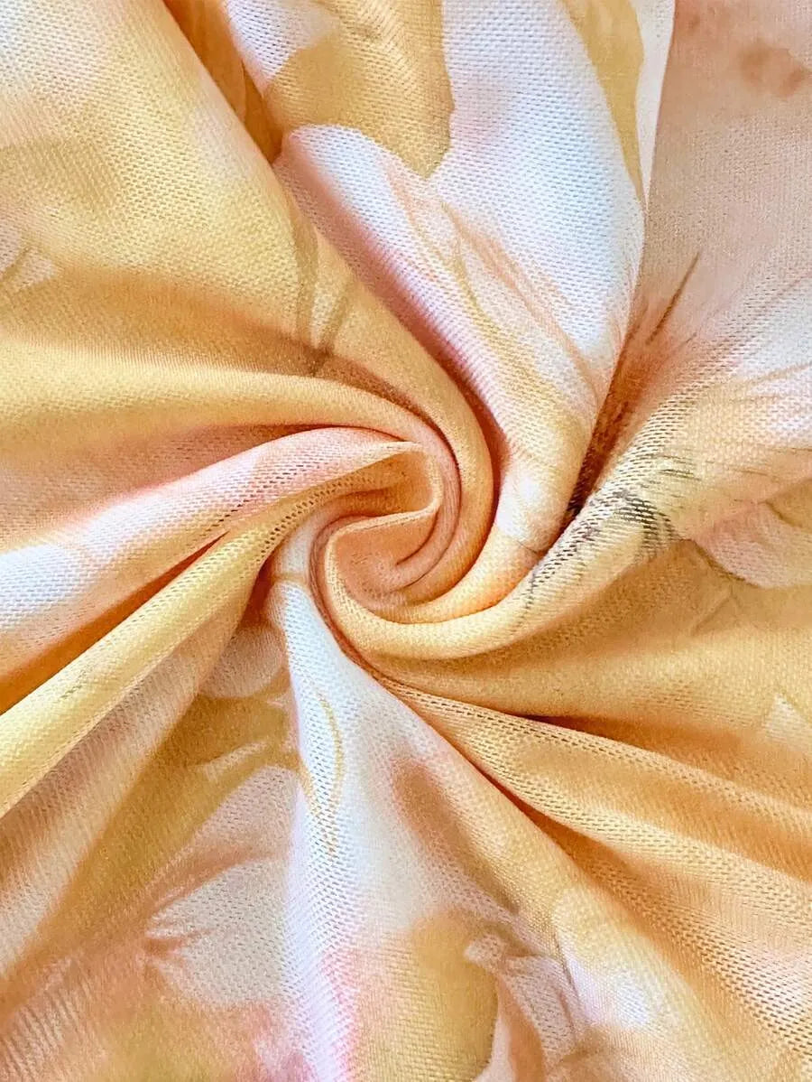 Women's Full Print Halter Neck Dress – Vacation Style with Asymmetrical Ruffle Hem, Lightweight Summer Dress for Beach, Casual & Resort Wear