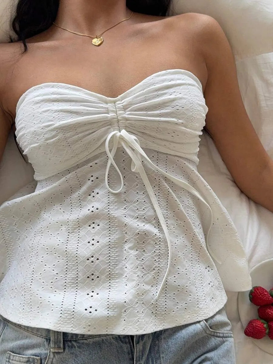 Women's Mustard Yellow Knit Bandeau Tube Top – Casual Strapless Summer Crop Top for Beach, Vacation, Layering & Everyday Outfits