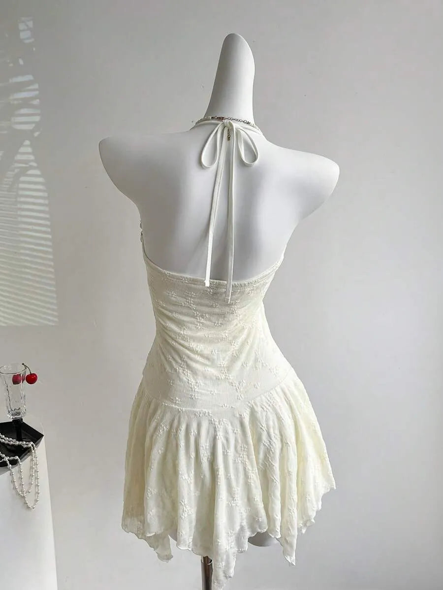 Women's Y2K Sexy Twist Front Midi Dress – Asymmetric Hem Vacation Dress for Summer Parties, Beach, Casual Outfits & Retro Style