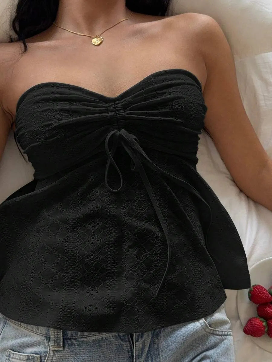 Women's Mustard Yellow Knit Bandeau Tube Top – Casual Strapless Summer Crop Top for Beach, Vacation, Layering & Everyday Outfits