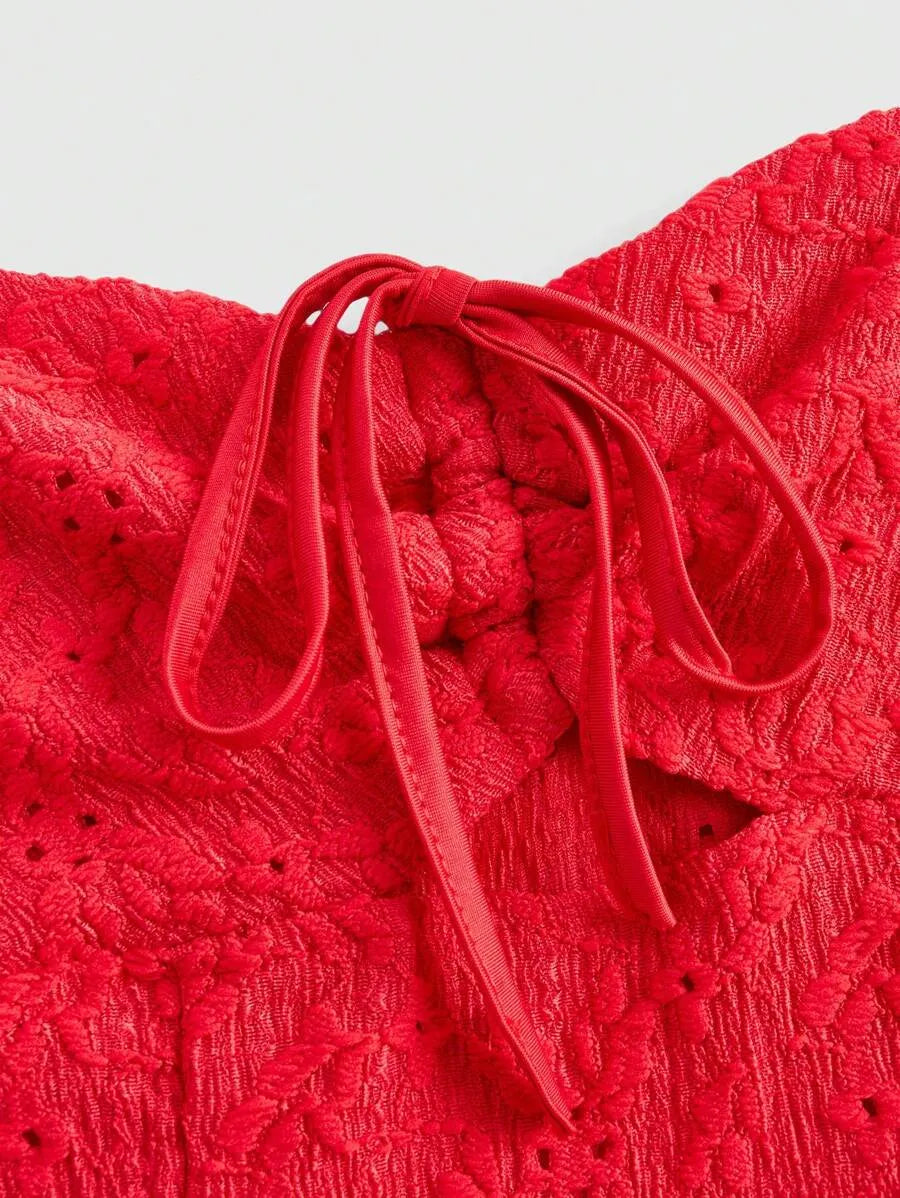 Women’s Y2K Spring Break Pastel Long Cami Dress – Hollow Out Perspective Design with Ruffle Hem, Perfect for Summer Outfits, Beach, Vacation & Casual Wear