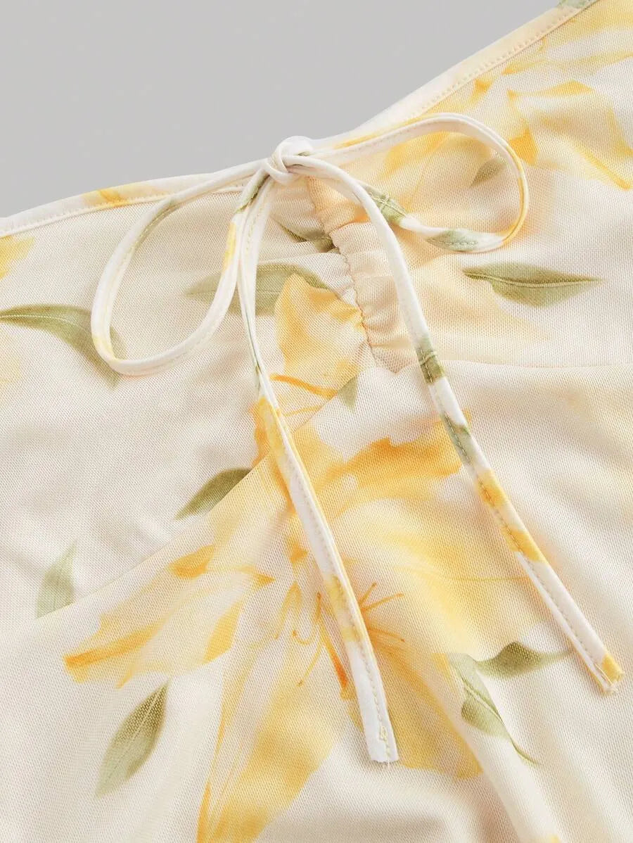 Women's Floral Print Summer Mini Dress – Pastel Sleeveless Sundress for Beach, Vacation, Casual Days & Spring Outfits