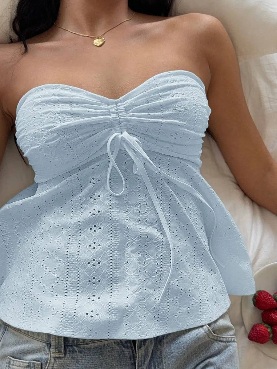 Women's Mustard Yellow Knit Bandeau Tube Top – Casual Strapless Summer Crop Top for Beach, Vacation, Layering & Everyday Outfits